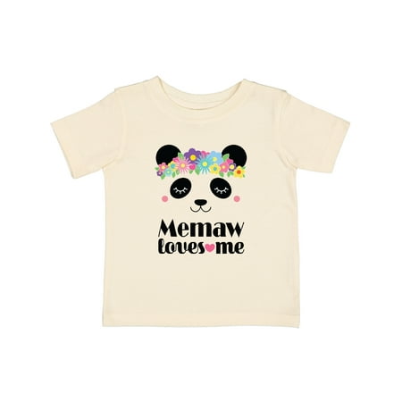 

Inktastic Memaw Loves Me Granddaughter Panda Gift Baby Girl T-Shirt