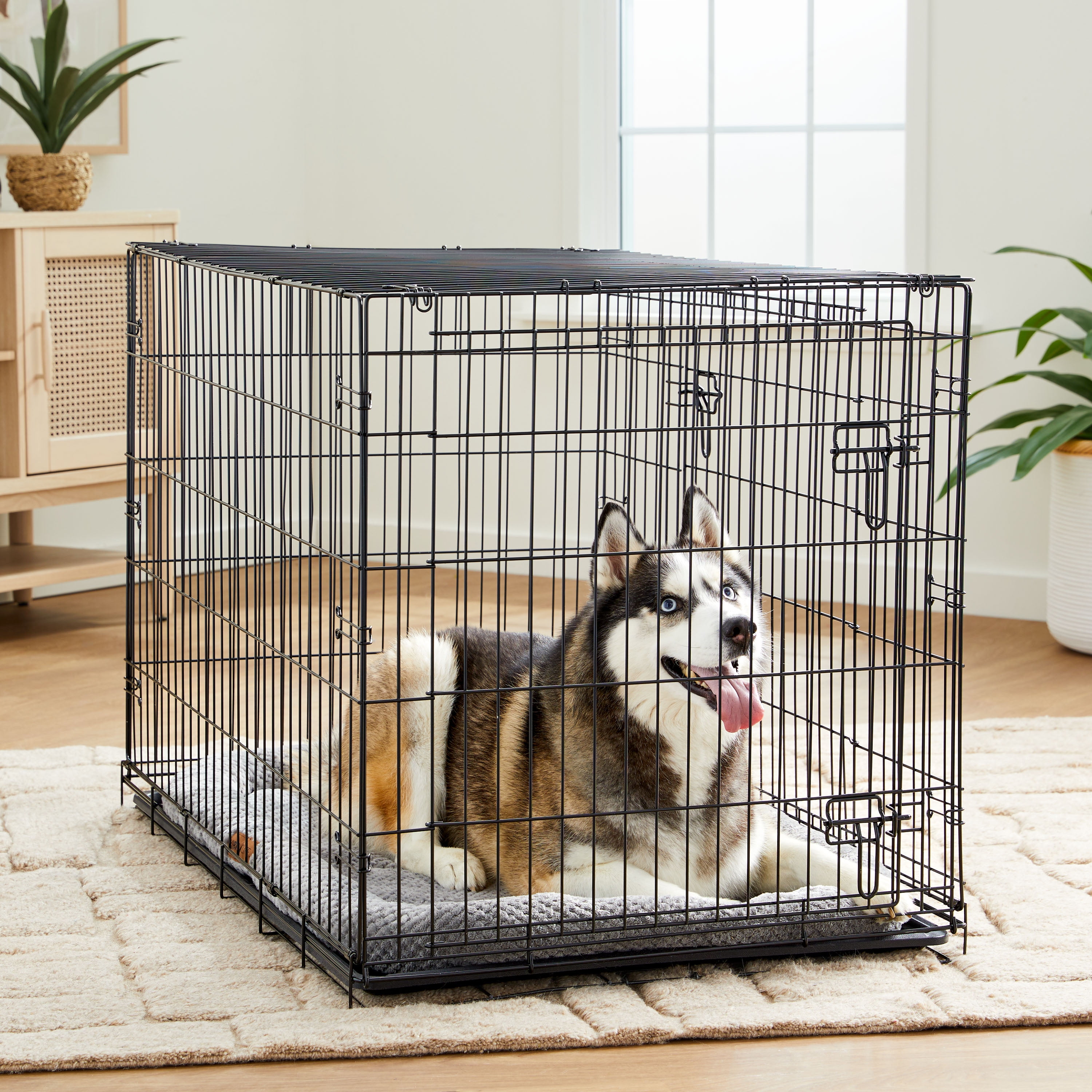 (4 pack) Vibrant Life Large Soft Cozy Crate Mat, Gray, 42 in x 27.5 in
