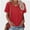 Red, variant on Womens T Shirts V Neck Rolled Sleeve Pocket Summer Tops Casual Loose Basic Tee Shirts Trendy