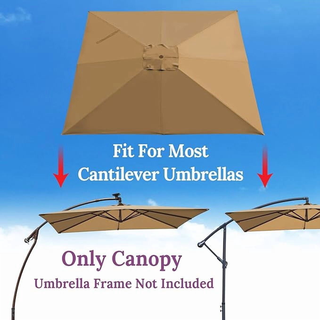 ALUVIERA Replacement Umbrella Canopy for 8.2ft x 8.2 ft 8 ribs