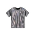 thumbnail image 4 of Eandarui Youth Girls Boys Sparkly Metallic Jazz Hip Hop Street Dance Tops Festival Party Dance Black 120, 4 of 7