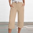 thumbnail image 2 of Glisme Womens Pants Fashion Straight Leg Casual Pants High Waist Sports Loose Pants Trend Trousers Khaki, 2 of 5