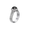 thumbnail image 2 of 14K White Gold 1.50 CTW Black Diamond Ring with Diamonds Halo Double Shank Natural, 2 of 2