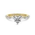 thumbnail image 3 of IGI Certified 4 Carat Heart Shape Lab Grown Diamond Engagement Ring | 14K Yellow Gold | Kimberly Baguette Side Stone Diamond Ring | FG-VS1-VS2 Quality Friendly Diamonds, 3 of 6