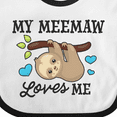 thumbnail image 4 of Inktastic My Meemaw Loves Me with Sloth and Hearts Boys or Girls Baby Bib, 4 of 4