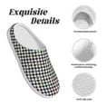 thumbnail image 5 of Lsque Black And White Houndstooth Pattern Womens Comfort Cotton on Scuff With Memory Foam and Anti-skid Sole Slipper-46/47, 5 of 7