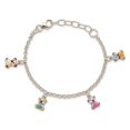 thumbnail image 4 of Sterling Silver Bracelet Childrens Rolo Girl's 9 mm 6 in Multi-color Enameled Bears w/ 1in ext Children's, 4 of 4