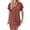 Red, variant on Zkozptok Women's Button Down V Neck Dress Casual Summer Short Sleeve Party Club Mini Bodycon T Shirt Dresses