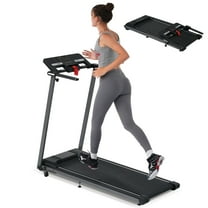EUROCO Folding Treadmill for Home/Office, 265LBS Walking Pad with Incline, 2.5HP, LED Play