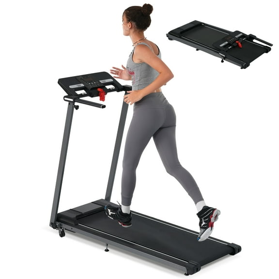 EUROCO Folding Treadmill for Home/Office, 265LBS Walking Pad with Incline, 2.5HP, LED Play