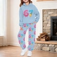 thumbnail image 2 of MEZZALL Girls 6 7 Printed Long Sleeve Hoodie Sweatshirt Tops And Jogger Pants Cute Casual Two Piece Outfit Toddlers Kids Soft Tracksuit Trendy Children Fashion Clothes Sets, 2 of 5