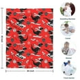 thumbnail image 4 of Red Cartoon Dinosaurs Skiing Pattern Blanket,Comfortable Soft Flannel Throw Blanket,All Season,Warm Lightweight Blankets for Sofa Bed Couch Living Room Chair,30"x40", 4 of 4