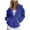A-Blue1269, variant on Oversized Zip Up Hoodie For Women Drop Shoulder Kangaroo Pocket Jacket Cozy Casual Daily Outerwear