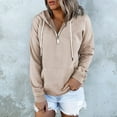 thumbnail image 2 of Vedolay Womens Plus Sweatshirts Fashion V-Neck Pullover Sweaters Sweatshirt Casual Long Sleeve Knit Tops Womens Fashion Khaki,M, 2 of 5