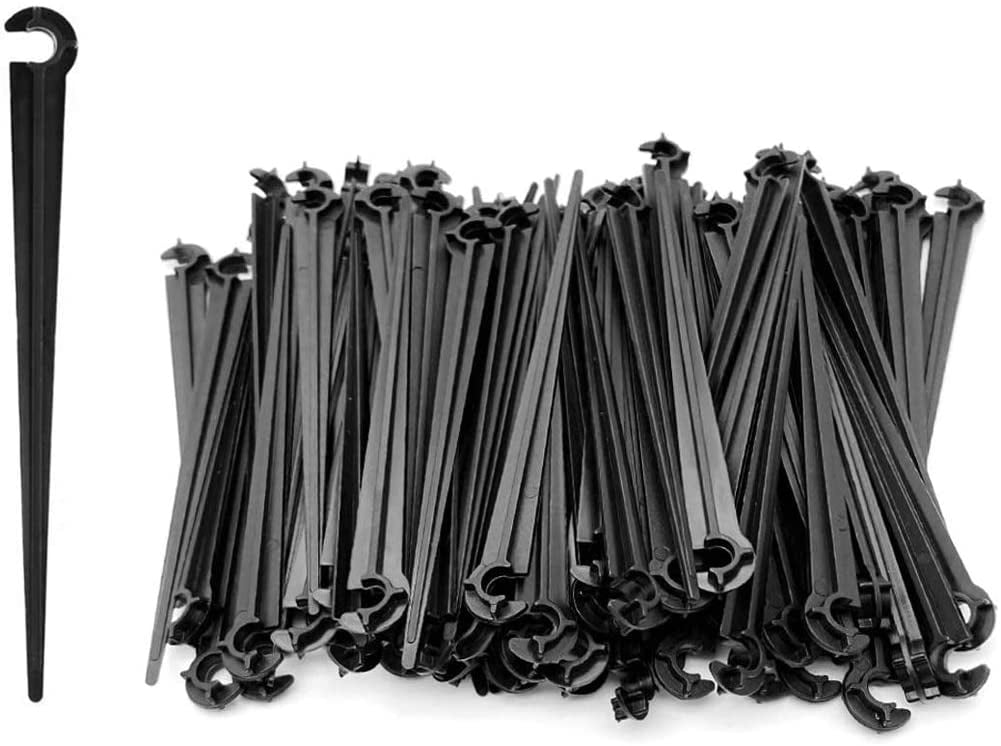 100Pcs 1/4 Inch Irrigation Drip Support Stakes Tubing Hose Holder for Vegetable 