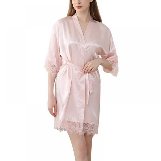 Fantastic Satin Robe Set Lace Chemise Full Slips with Victorian Robe ...