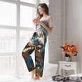 thumbnail image 5 of Wukai Playful Dolphins Underwater Women Pajama Pants Comfy Stretch Drawstring Palazzo Wide Leg Lounge Pant Comfy Sleepwear Yoga Pants-Medium, 5 of 6