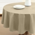 thumbnail image 3 of Home Bargains Plus Sand Café Hotel 70 inch Round Vinyl Dining Tablecloth with Flannel Backing, 3 of 9