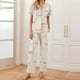 thumbnail image 2 of Sexy Pijama Conjunto para las Mujeres Impreso Bolsillo Pantalones de Manga Corta, Traje Suelto Casual para el Hogar Y el Salón, 2 of 9