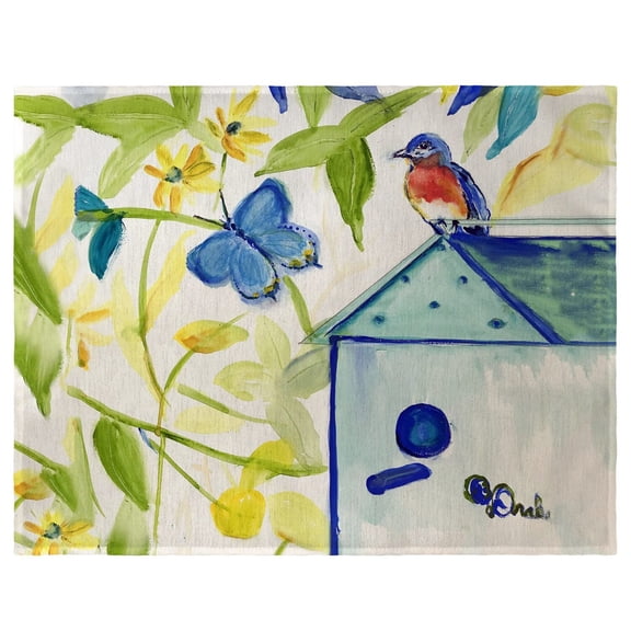 Betsy Drake Interiors Blue Bird House Place Mat Set of 4