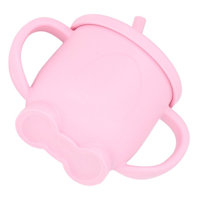 Taza Sippy Para Niños Pequeños, Taza Sippy De Silicona A Prueba De Derrames Respetuosa Con El Medio Ambiente, Mango Antideslizante, Fácil Succión, Pequeña Luz Para El Hogar OTVIAP Rosa