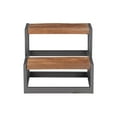 thumbnail image 3 of Linon Benny Sturdy Wood Bed Steps Minimalist Style Iron Frame in Gunmetal Gray, 3 of 16