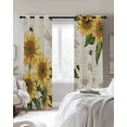 thumbnail image 4 of Sunflowers Blackout Curtains for Bedroom Living Room Darkening Curtains 54 Inch Long Farmhouse Retro Butterfly Beige Yellow Short Curtain for Small Window Treatment Insulated Grommet Drapes 42"x54"x2, 4 of 9