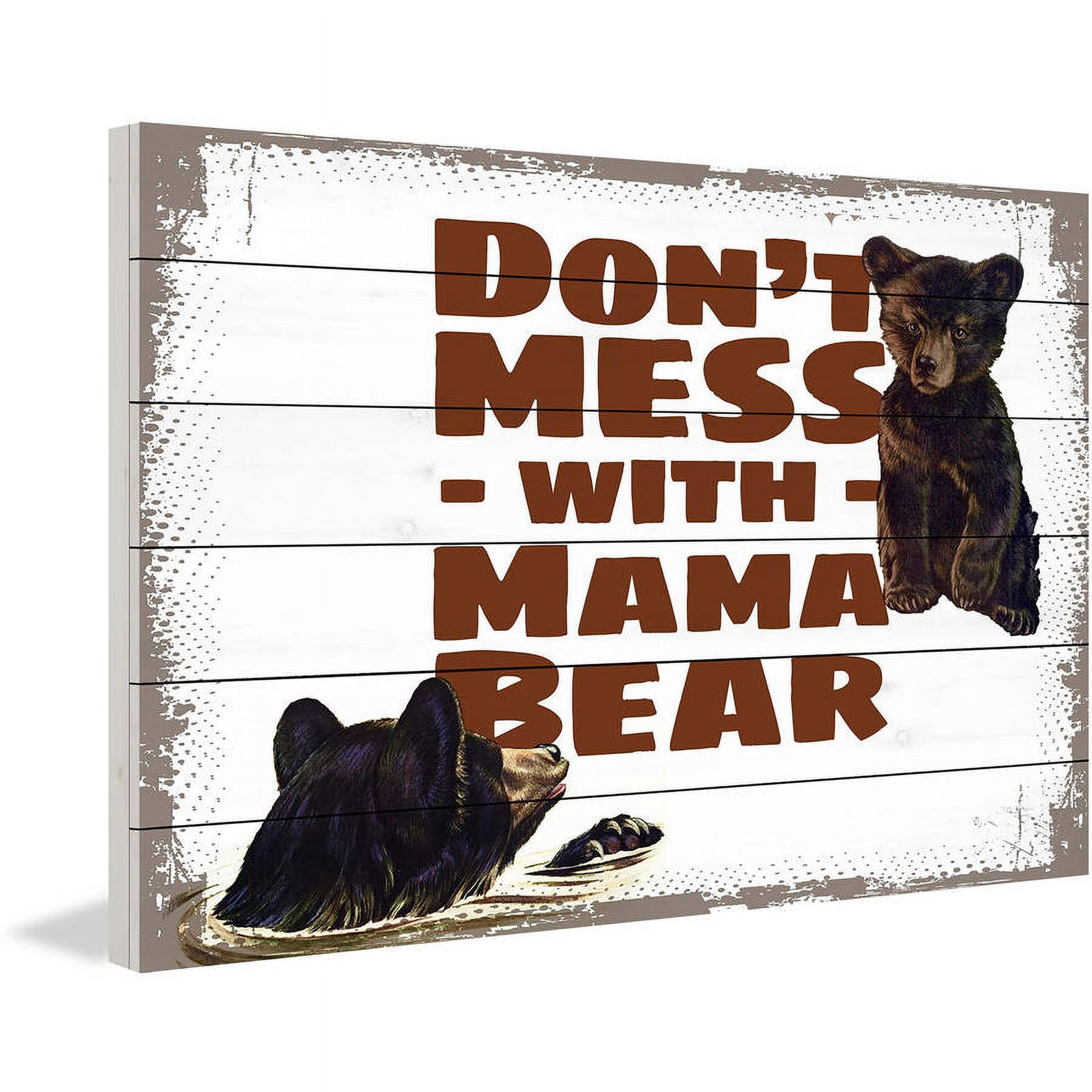 Marmont Hill "Mama Bear" Painting Print on White Wood