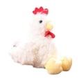 thumbnail image 2 of StlyGar Cute Chicken Plush Toy, Soft Fluffy Hen Stuffed Animal, Farm Animal Plushie in White & Brown, Gift for Kids White, 2 of 5