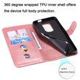 thumbnail image 3 of Case for Motorola MOTO E7 PLUS Zipper Pocket Wallet Leather Case Magnetic Closure Flip Cover - Pink, 3 of 5