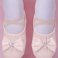 thumbnail image 4 of Xfvqtps Ballet Shoes for Girls Soft Sole Non Slip Cross Elastic Straps Bow Heart Shaped Decor Elegant Dance Shoes for Performance Beige, 4 of 6