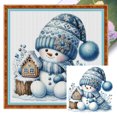 thumbnail image 1 of Kit Punto Cruz Con Muñeco Nieve Hilo Algodón Ecológico Bordado 11CT 40x40cm, 1 of 9