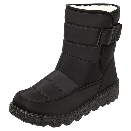 

Juebong 2023 Winter Comfortable Cotton Shoes Snow Waterproof Knee High Anti-Slip Women s Boots Black Size 8.5