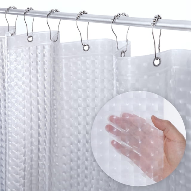 Cortina de baño LiBa 183 x 183 cm impermeable de PEVA 8G con diseño de ojos de gato