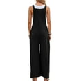 thumbnail image 3 of Capreze Women Casual Overalls Jumpsuit Solid Color Bib Trousers Loose Wide Leg Rompers With Pockets, 3 of 3