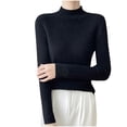 thumbnail image 2 of Black**Friday on Sale ChaoHeng Oversized Sweaters for Women Women's Solid Color Round Neck Sweater,Fashion Loose Layering Knit Top, 2 of 6
