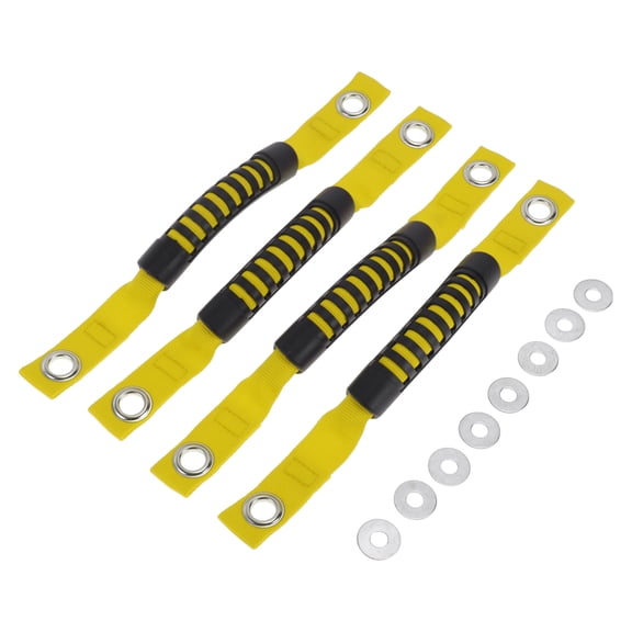 Unique Bargains Roll Bar Grab Handles for Jeep Wrangler 2018-2032 Grip Handle Holder Nylon Plastic Black Yellow 4 Pcs