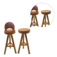 thumbnail image 3 of 2pcs 1:12 Mini House Decorations Living Room High Chair Model Wood Color, 3 of 8