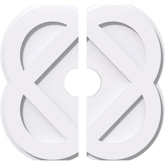 Ekena Millwork CMP38CE2-07000 38 in. OD x 7 in. ID Square Charlotte Architectural Grade PVC Contemporary Ceiling Medallion - 2 Piece