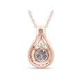 thumbnail image 4 of 6.5MM Round Cut Lab Created Moissanite Diamond Teardrop Halo Pendant Necklace In 14k Rose Gold Over Sterling Silver 18" Chain (G-H Color,VVS1 Clarity,1.20 Cttw), 4 of 7