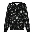 thumbnail image 6 of SwiftWear Women's V-Neck Santa Print Sweatshirt Festive Christmas Themed Pullover with Pocket, Soft Lounge Top for Holiday Season Black, 6 of 6