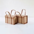 thumbnail image 2 of Cesta de bambú para festivales, regalos, compras, almacenamiento de frutas, picnic, cestas de algas marinas, ratán con tapa, 2 of 6