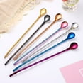 thumbnail image 2 of 8Pcs Household Stirring Spoons Cocktail Scoops Lovely Ice Cream Spoons Straw Spoons, 2 of 8