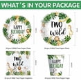 thumbnail image 2 of Two Wild Birthday Decorations Tableware - Jungle Animal Party Supplies For Safari 2nd Birthday Decorations, Plate, Cup, Napkin, Tablecloth, Cutlery, Straw | Serves 24$$Home Decor, Kitchen, & Other, 2 of 7