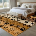 thumbnail image 4 of Yellow Brown Area Rugs 8'x10', Washable Small Throw Rugs for Living Room Patio, Farmhouse Dog Paw Vintage Indoor Outdoor Rug Non-Slip Low Pile Carpet Runner Reversible Floor Mats, 4 of 8
