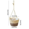thumbnail image 3 of Wind Rattan Hanging Basket | Wall-Mounted Storage Planter for Indoor & Outdoor Gardening | Green Dill Style Decorative Grass Basket | Includes 1 Basket, 3 of 4
