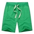 thumbnail image 2 of BiZtdJrK Men's Cotton Shorts Drawstring Waist Casual Shorts Solid Beach Sweat Shorts Lightweight Comfortable Summer Shorts with Pockets Clearance Items Green M, 2 of 5