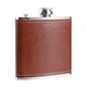 thumbnail image 4 of Juegos de petacas para hombre, petaca de acero inoxidable, petaca con bolsillo de cuero marrón de 8 oz, set de regalo de petaca para cadera, caja de regalo negra, 4 of 5