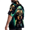 thumbnail image 3 of Retro Dog Men's Printed Button Down Short Sleeve Casual Summer Beach Shirt - Unisex, 3 of 6