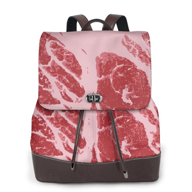 Fotbe Striped Meat Mochila Bolso con Estampado para Mujer, Mochila Antirrobo de Nylon Impermeable, Bolsa Ligera de Hombro